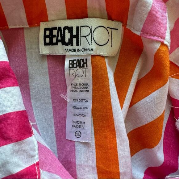 Beach Riot Alexa Shirt In Orange And Pink Stripe - Picture 6 of 6